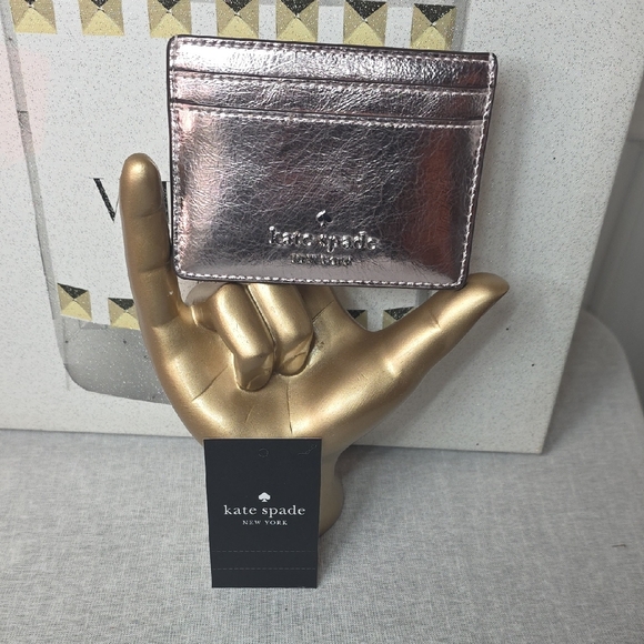 Kate Spade Metallic Card Holder NWT - Picture 2 of 7